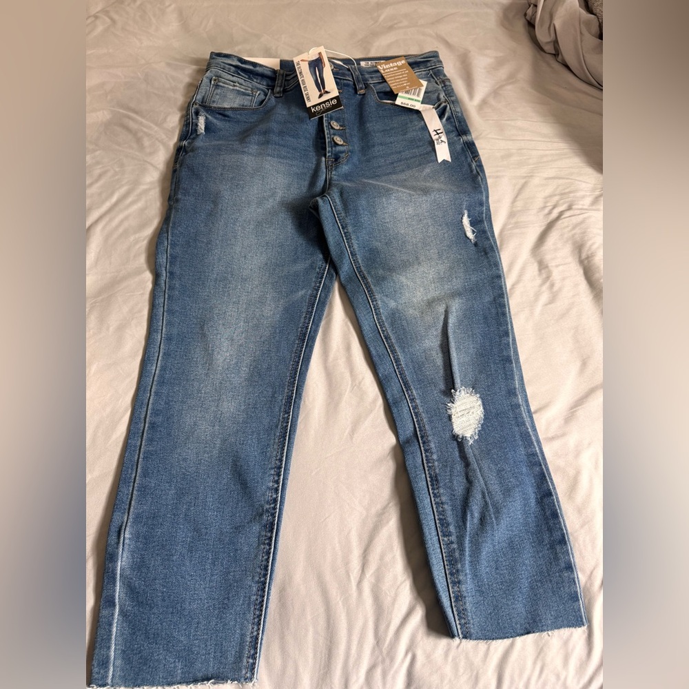 NWT Kensie Blue Distressed Women Jeans